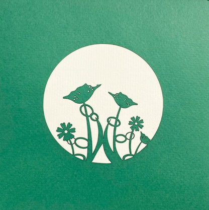 pop up felicitatiekaarten bloemen, groen
