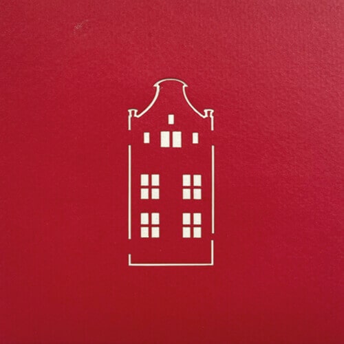 Pop Up kaart met 3D huisje, rood