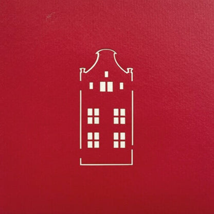 Pop Up kaart met 3D huisje, rood