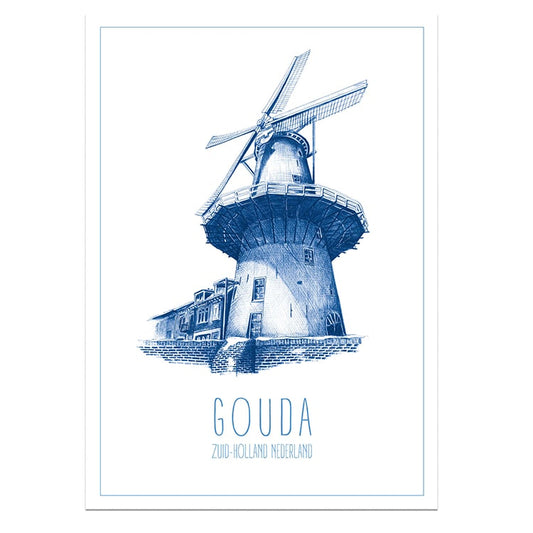 A3 poster Gouda, Molen de Roode leeuw