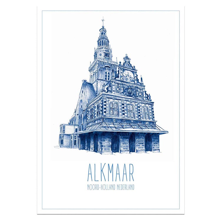 A3 poster Alkmaar met Waaggebouw
