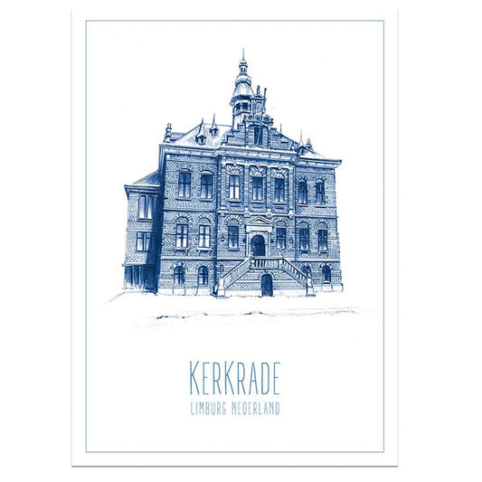 Poster A3 Kerkrade stadhuis, Limburg, 