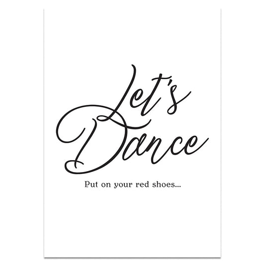 A3 poster met leuke tekst in zwart, Let's dance