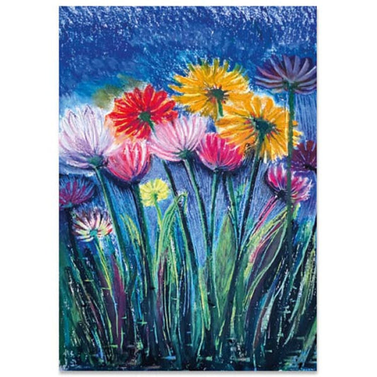 Poster A4 kunst - Bloemen hemel