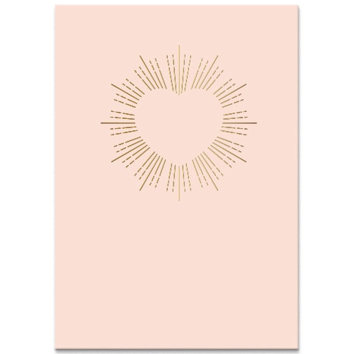 Mooi schrift A5 lijn in oud roze, pastel en met gouden hartje