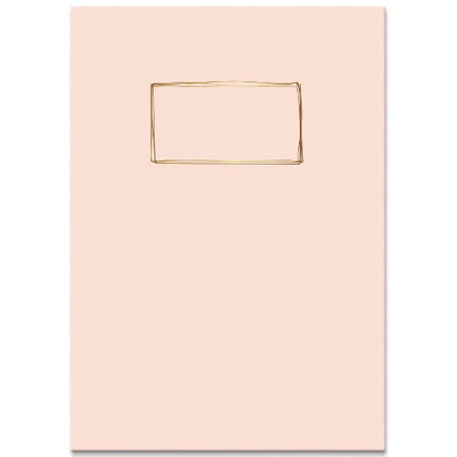 Schriftje A5 lijntjes oud roze, met gouden kadertje voor naam
