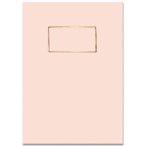 Schriftje A5 lijntjes oud roze, met gouden kadertje voor naam