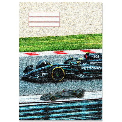 Schrift A5 lijn Mercedes Formule 1 raceauto