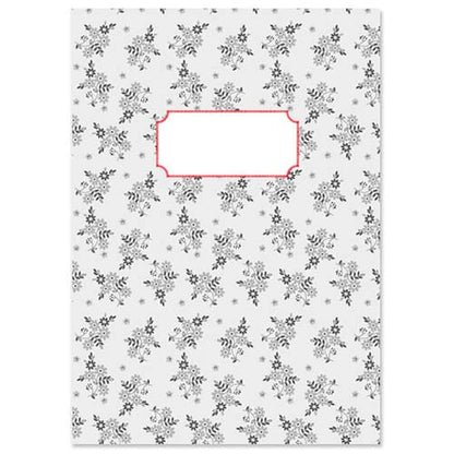 schrift A5 bloemen grijs met lijntjes