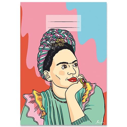 Schrift A5 lijntjes Frida Kahlo Kunstenares