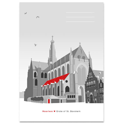 Schrift A5 lijn Haarlem Bavokerk