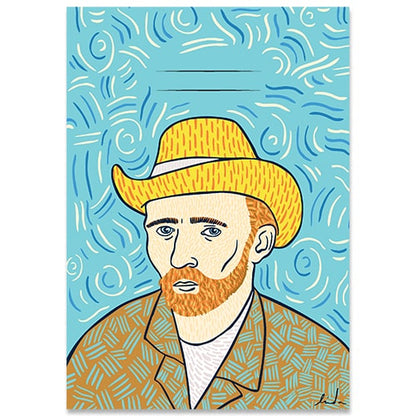 Schrift A5 lijntjes, portret Vincent van Gogh