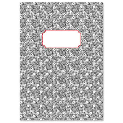 Schrift A5 bloemen, met lijntjes