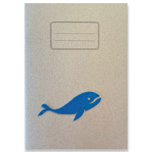 Schrift A5 lijntjes, walvis van vilt