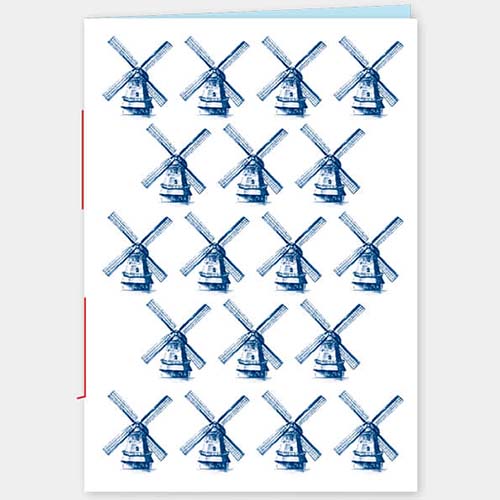 Schrift A5 Molentjes in blauw, lijntjes