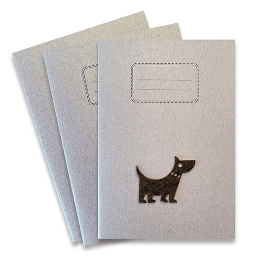 Schriften A5 lijn hondje van vilt, 3 stuks
