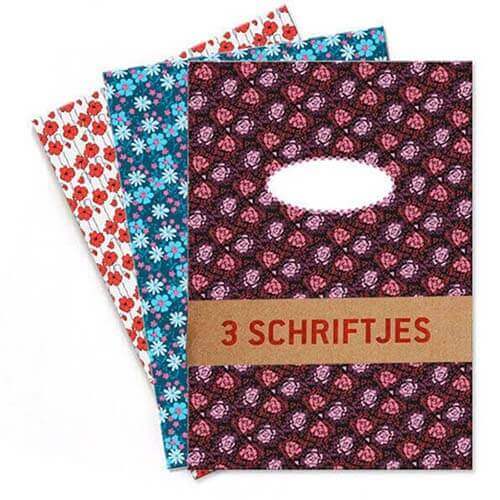 Schriften set  A5 lijn diverse bloemetjes