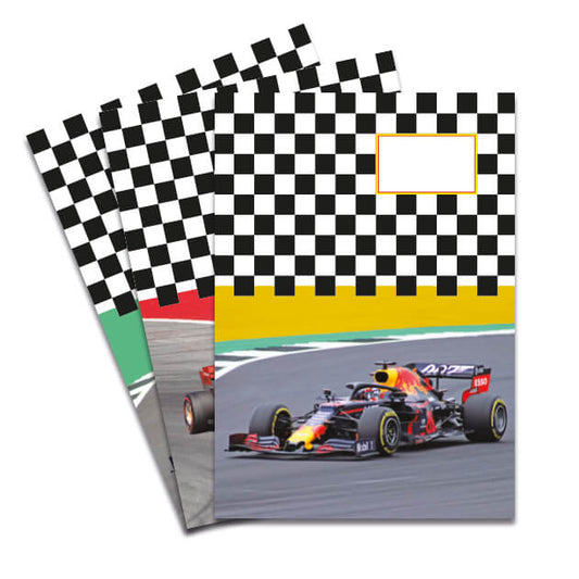 Set van 3 schriften A5 Formule 1. Gelinieerd binnenwerk.