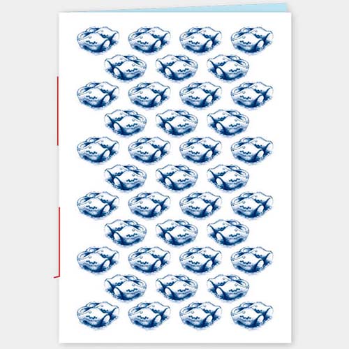 Schrift A5 Klompjes in blauw, lijntjes