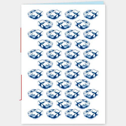 Schrift A5 Klompjes in blauw, lijntjes