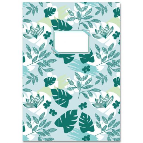 Schrift A5 met lijntjes, groene bladeren