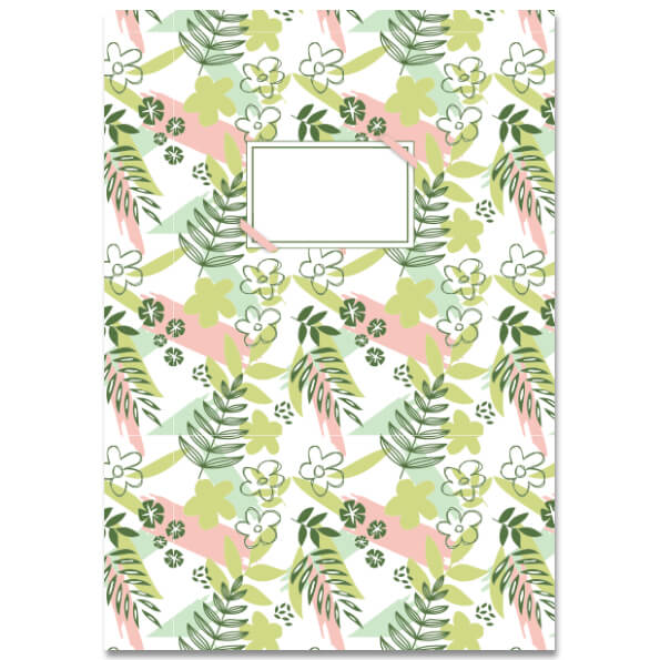 Schrift A5 lijn met bloemen en blaadjes, lijntjes