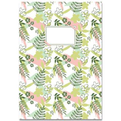 Schrift A5 lijn met bloemen en blaadjes, lijntjes