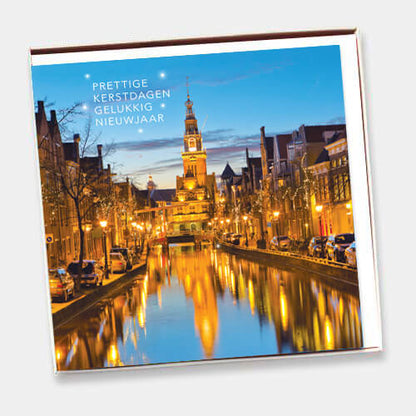 Set van 6 kerstkaarten van Alkmaar, 3x Waag en 3x Huis met de kogel.