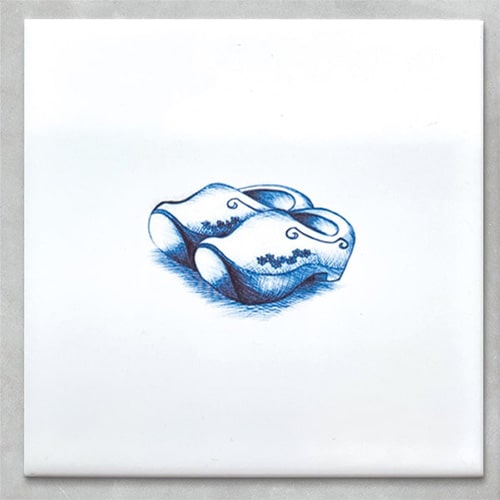 Tegeltjes Delfts blauw klompjes, vierkant 10 cm