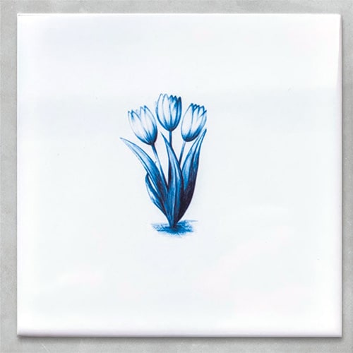 Tegeltjes keramiek Tulpen in delfst blauw
