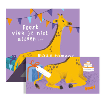 Grappige Uitnodiging kinderfeestje met Giraf