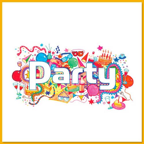 Uitnodigingskaartje Party, feestje, jubileum