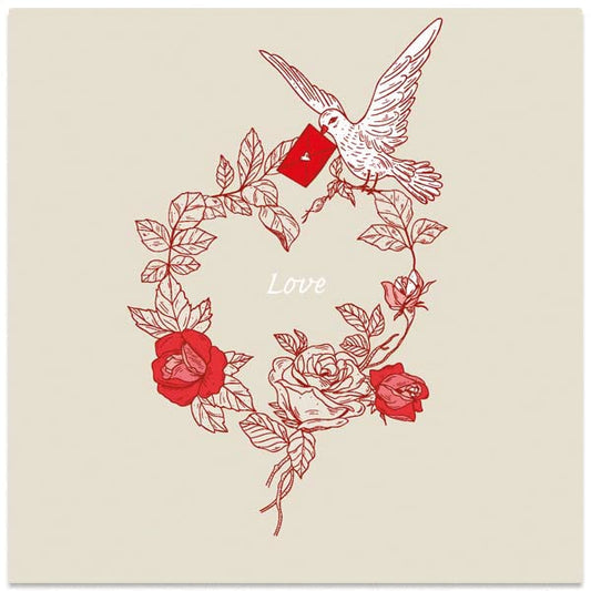 Valentijnskaart Love roos rozen roosjes