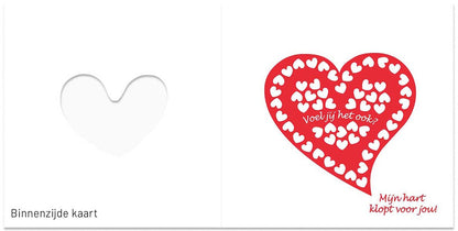Valentijnskaart hart vol hartjes