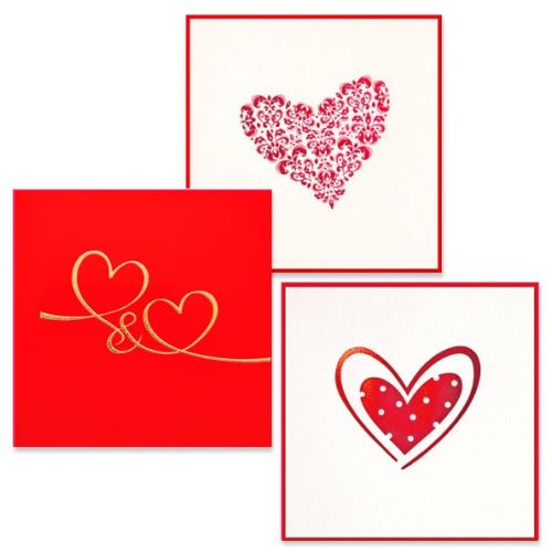 Valentijnskaarten set van 3