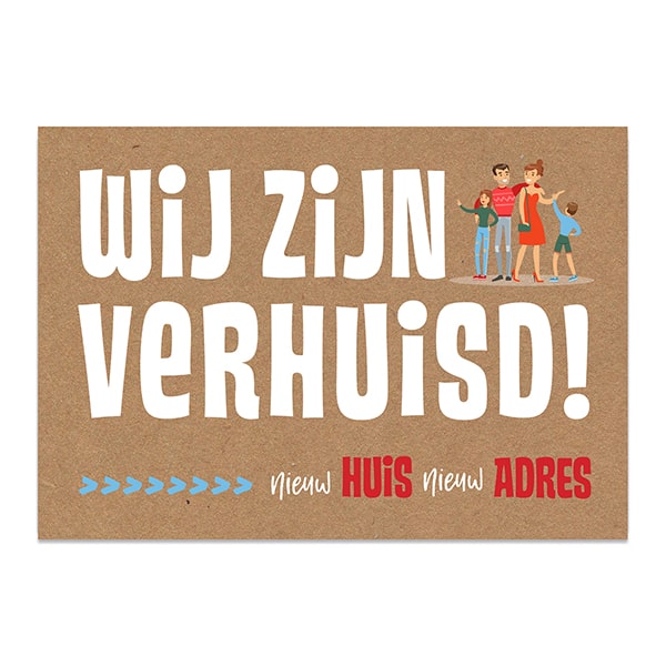 Verhuiskaart voor doorgeven nieuw adres