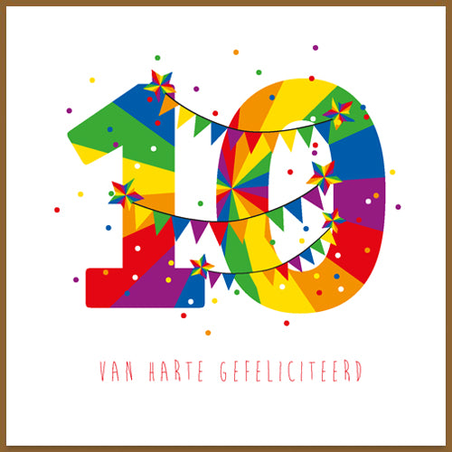 Verjaardagskaart 10 jaar geworden
