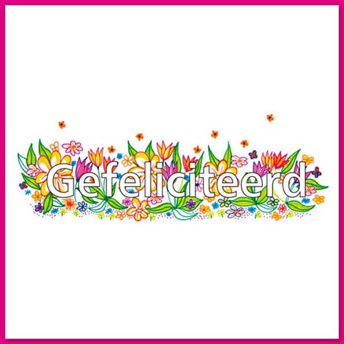 Verjaardagskaart of felicitatiekaart met bloemen