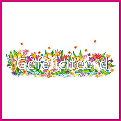 Verjaardagskaart of felicitatiekaart met bloemen