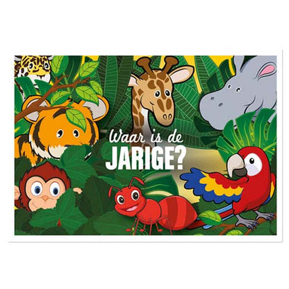 Verjaardagskaart kind jungle dieren