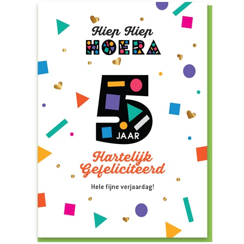 Verjaardagskaartje 5 jaar, Hele fijne vijfde verjaardag