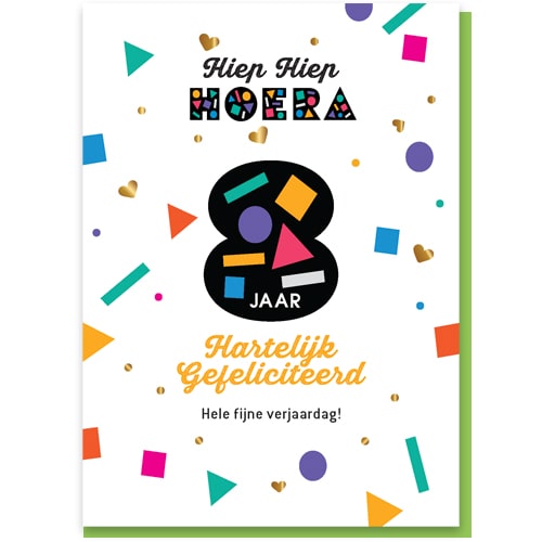 Verjaardagskaart 7 jaar, feestelijke grote zeven