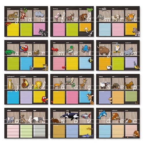 Maandblad verjaardagskalender voor kinderen