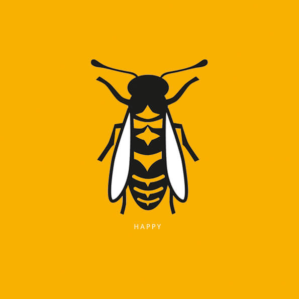 wenskaart be happy, wordt gelukkig