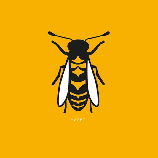wenskaart be happy, wordt gelukkig