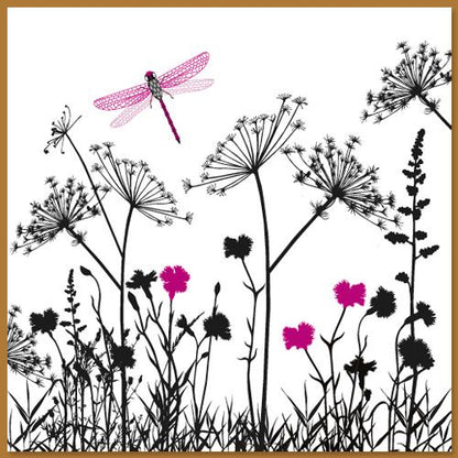 bloemenkaart met libelle