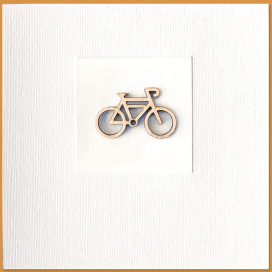 Wenskaart fietsfanaat kleine houten fiets