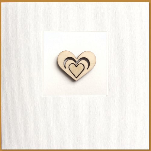 Wenskaart Hart hartjes van hout