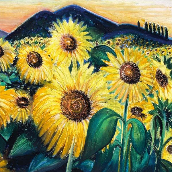 Kunstkaart Zonnebloemen veld 