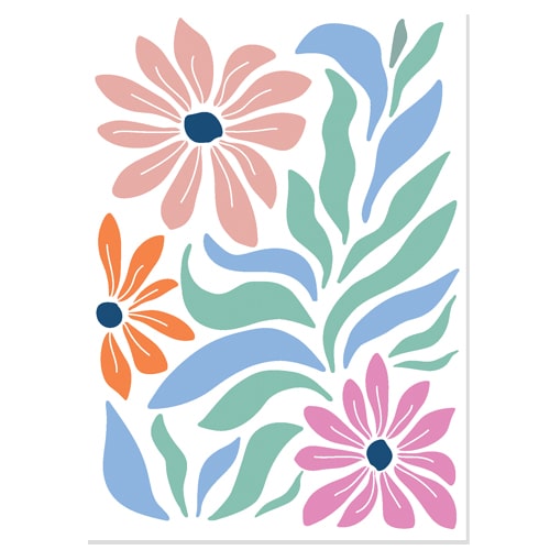Klein kaartje met bloemen in pastel